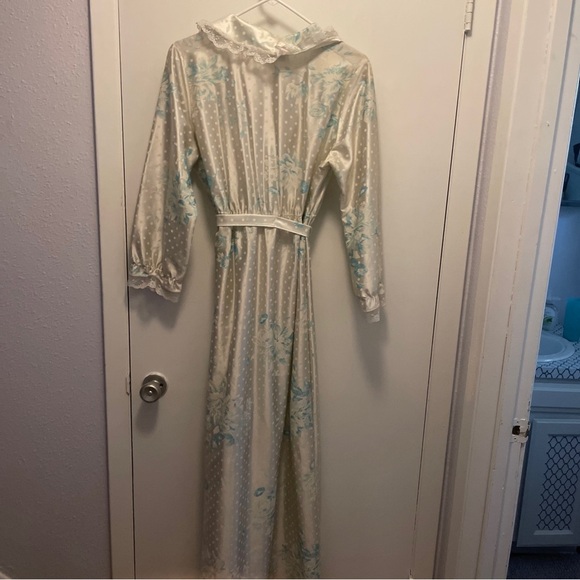 Vintage Ballet New York Lingerie Piegnoir Set Maxi Gown & Robe Satin Nylon Sz M - Picture 6 of 11